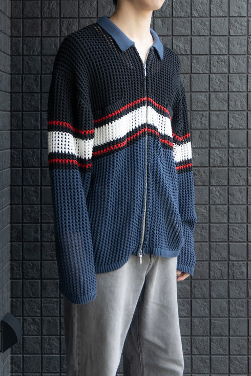 【THE JEAN PIERRE】"ジップメッシュニットシャツ"